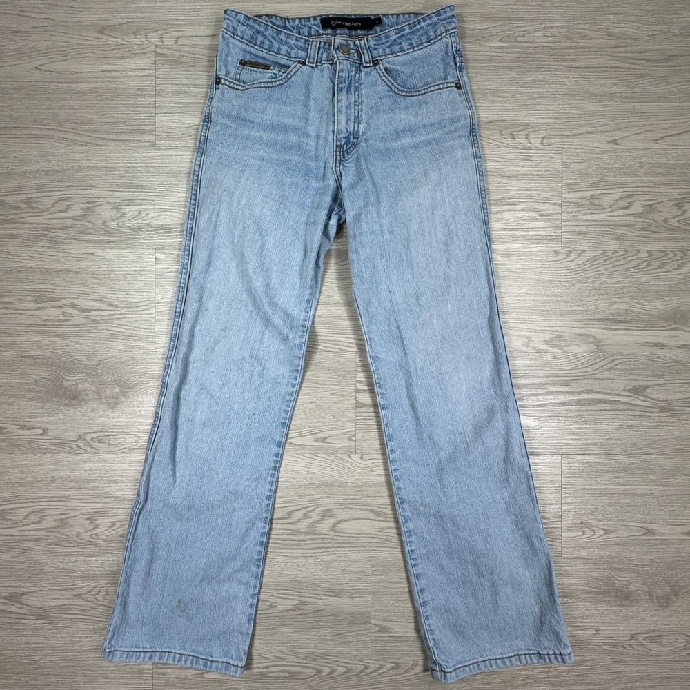 Calvin Klein Women's Jeans Slim‎ Bootcut Light Wash Blue Size 2 Stretch Denim